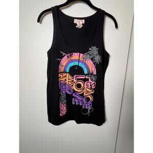 OP Peace Love Happiness Rainbow‎ Graphic Tank Top Juniors L 11-13 Y2K Surf